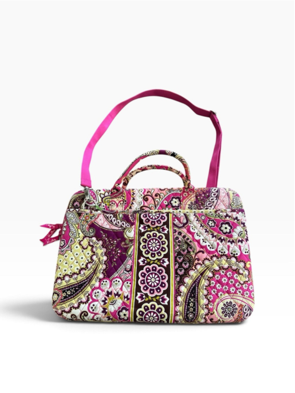 Vera Bradley Very Berry Paisley Hard Shell Laptop Case Bag Briefcase Work School